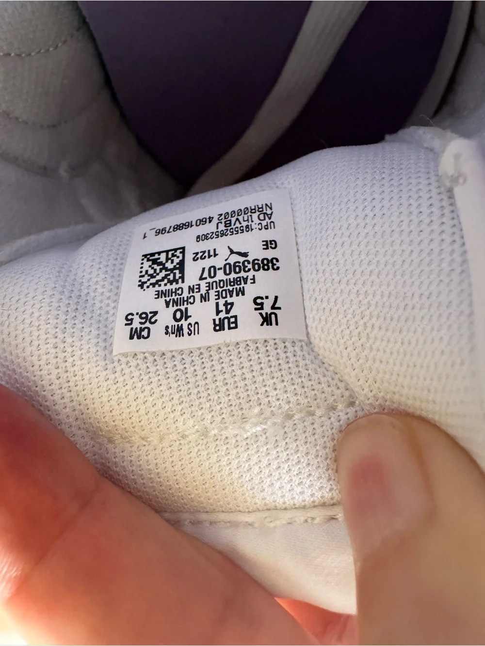 Puma Women's White Sneakers with Lavender Accents